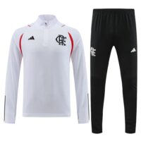 002-8 23-24 Flamengo white half zipper sweater tracksuit