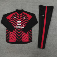 002-8 23-24 AC black with red half zipper training tracksuit