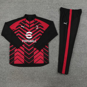 23-24 AC black with red half zipper training tracksuit - Image 2
