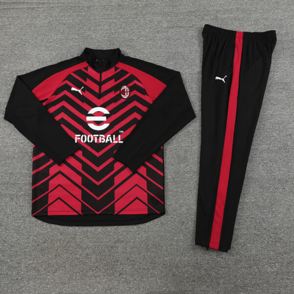 23-24 AC black with red half zipper training tracksuit - Image 2