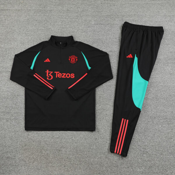 23-24 Manud black with blue half zipper sweater tracksuit - Image 2