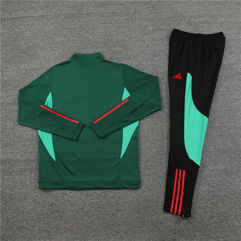 002-83 23-24 Manud dark green half zipper training tracksuit