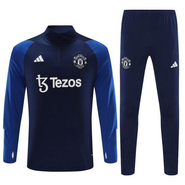 23-24 Manud navy blue with blue half zipper training tracksuit - Image 2
