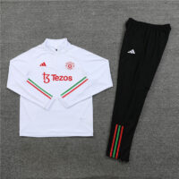 23-24 Manud white half zipper sweater tracksuit