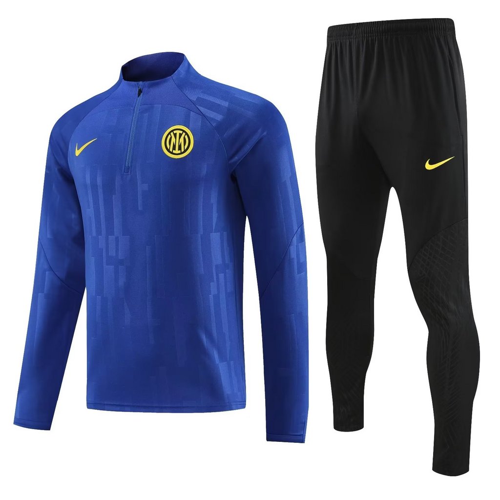 23-24 Inter blue half zipper sweater tracksuit