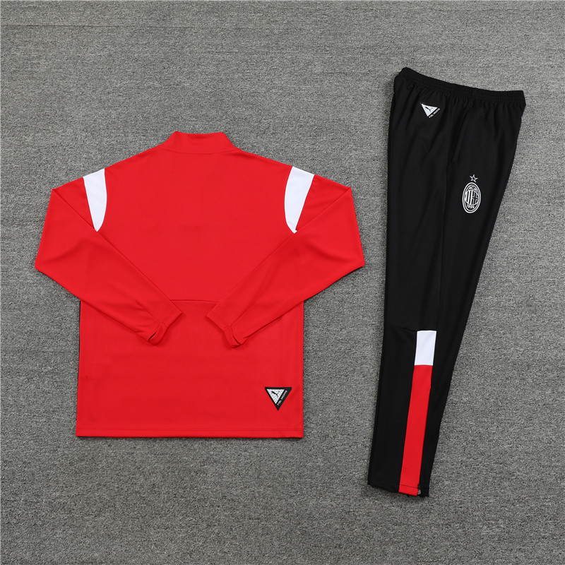 23-24 AC red half zipper sweater tracksuit