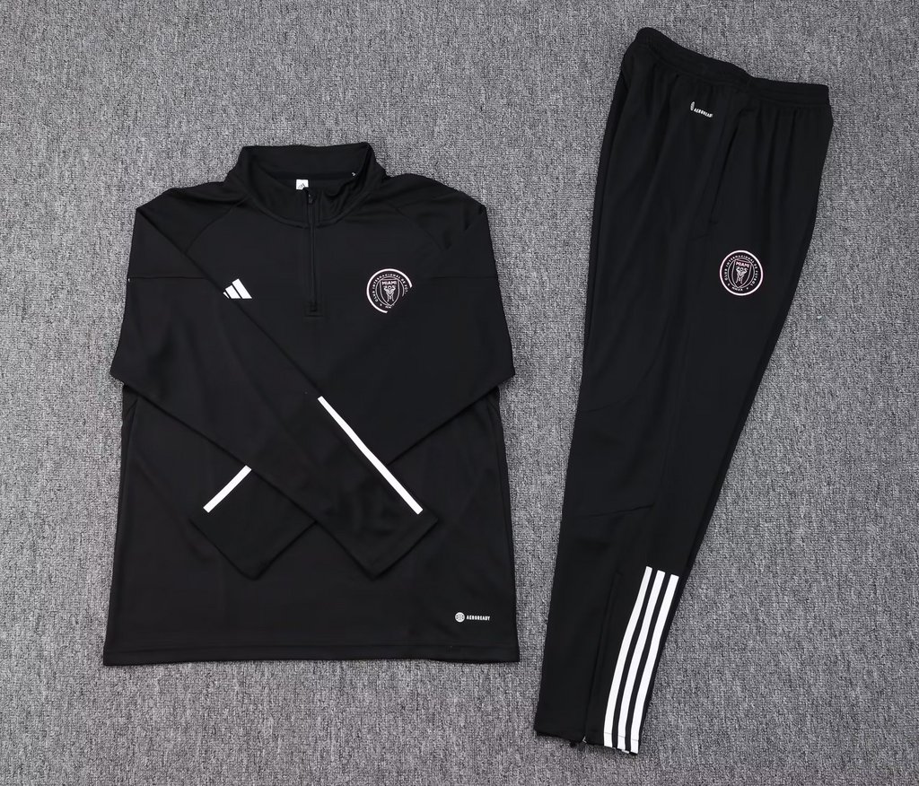 23-24 Miami black half zipper sweater tracksuit