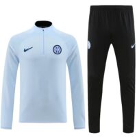 23-24 Inter light blue half zipper sweater tracksuit