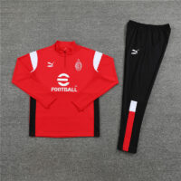 23-24 AC red half zipper sweater tracksuit