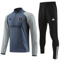 23-24 Miami light blue with gray half zipper sweater tracksuit