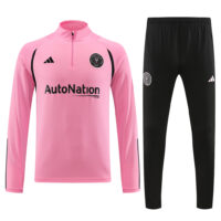 23-24 Miami pink with black half zipper sweater tracksuit