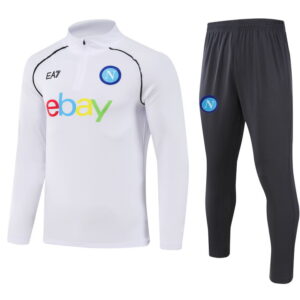 23-24 Napoli white half zipper sweater tracksuit - Image 3