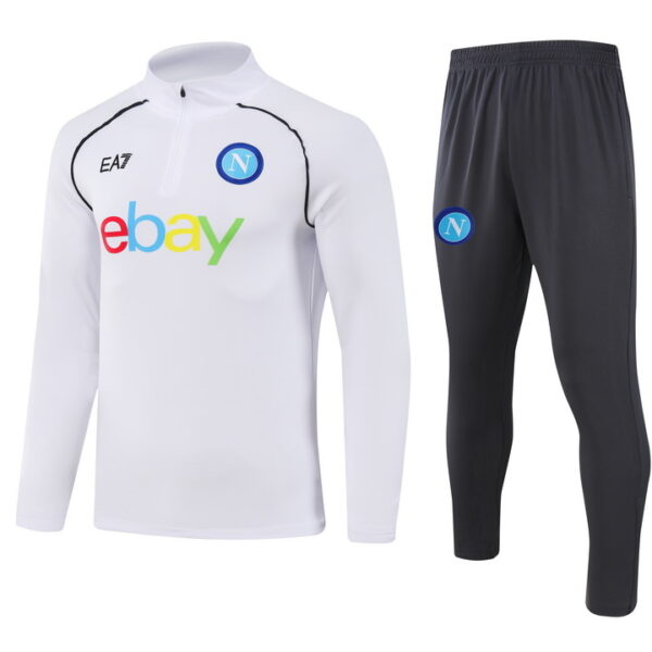 23-24 Napoli white half zipper sweater tracksuit - Image 3