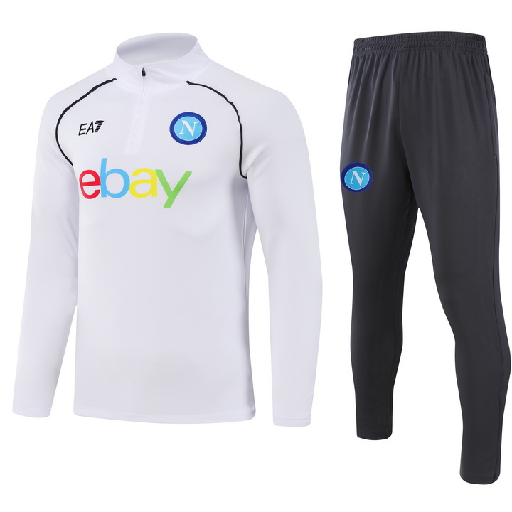 003-103 23-24 Napoli white half zipper sweater tracksuit