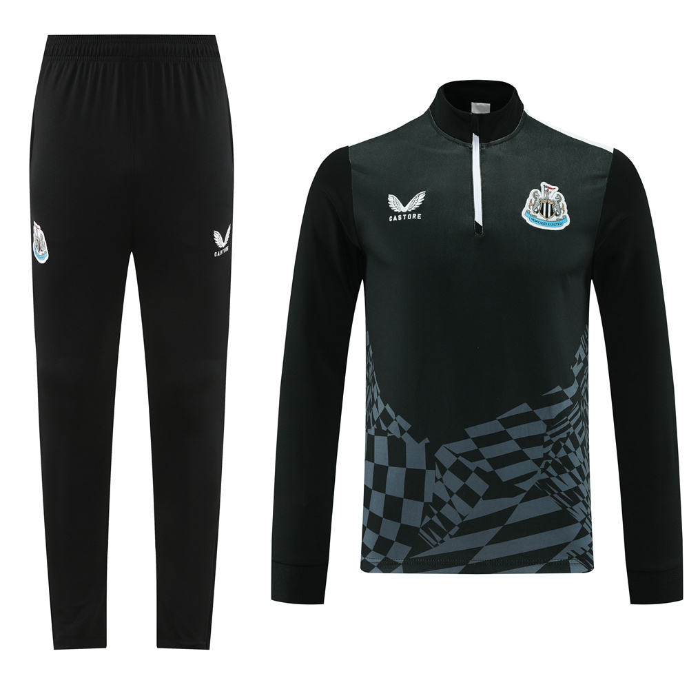 23-24 Newcastle black half zipper training tracksuit