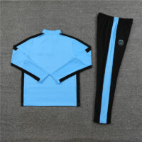 23-24 PS G Jrdan blue with black stripe half zipper sweater tracksuit