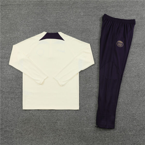 23-24 PS G beige with purple half zipper sweater tracksuit - Image 3