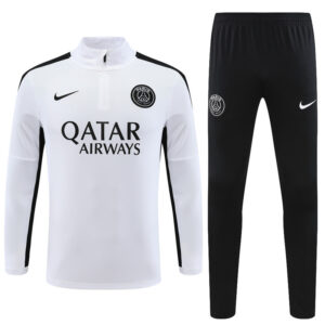 23-24 PS G white with black stripe half zipper sweater tracksuit - Image 3