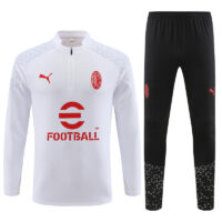 003-12 23-24 AC white with black pants half zipper sweater tracksuit