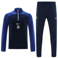 23-24 Riyadh navy blue with color blue arm half zipper sweater tracksuit