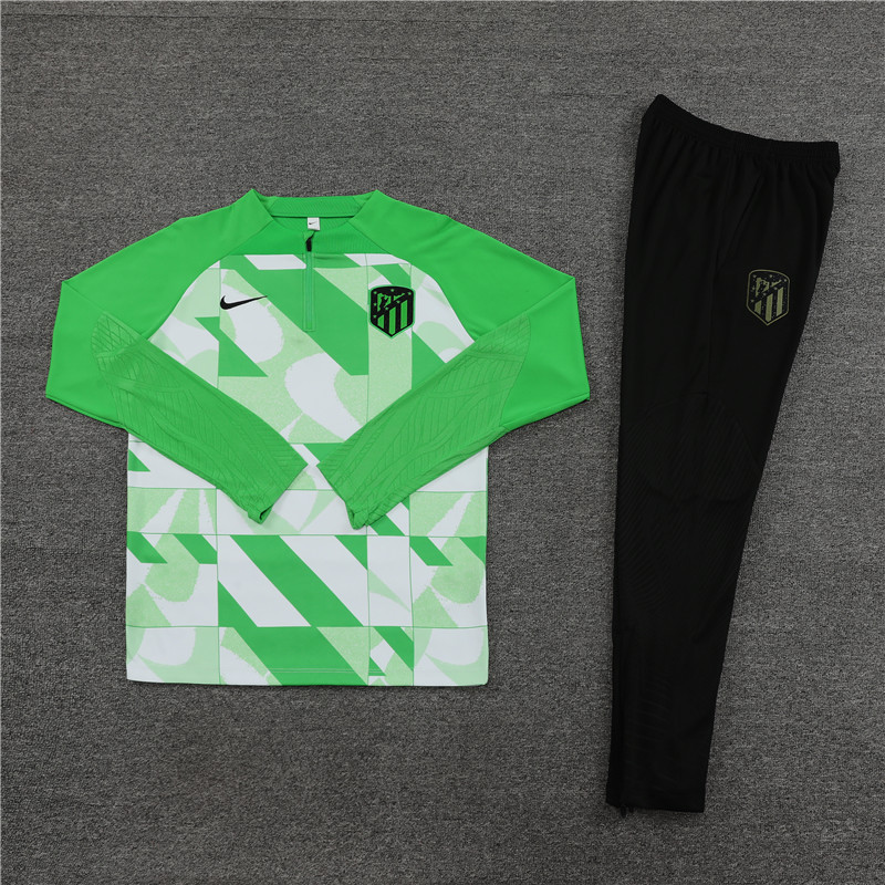 003-13 23-24 ATM Camoflage green with white half zipper training tracksuit