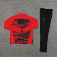003-132 24-25 AC red with black half zipper training tracksuit