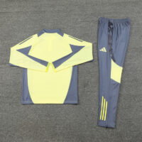 24-25 Ajax light yellow with gray half zipper training tracksuit