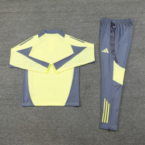 24-25 Ajax light yellow with gray half zipper training tracksuit - Image 3