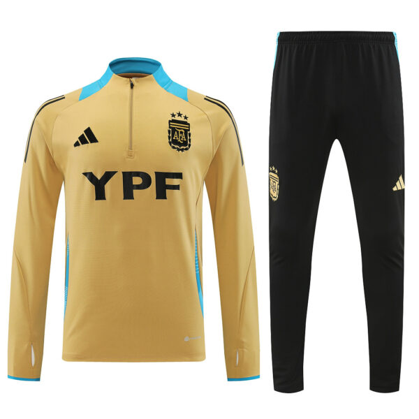 24-25 Argentina gold with blue half zipper training tracksuit - Image 3