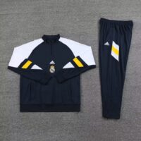 003-14 23-24 Real Madrid navy blue with white half zipper sweater tracksuit