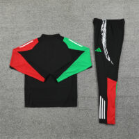 24-25 Arsenal black with red and green arm half zipper training tracksuit