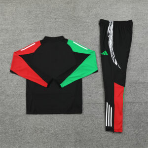 24-25 Arsenal black with red and green arm half zipper training tracksuit - Image 3