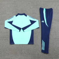 24-25 Arsenal lake blue with navy blue half zipper training tracksuit