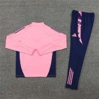 24-25 Arsenal pink with blue half zipper training tracksuit