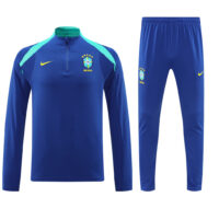 003-152 24-25 Brazil color blue half zipper training tracksuit