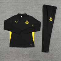 003-158 24-25 Dortmund black with yellow half zipper training tracksuit