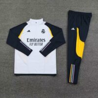 003-16 23-24 Real Madrid white with navy blue half zipper sweater tracksuit