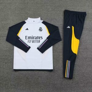 23-24 Real Madrid white with navy blue half zipper sweater tracksuit - Image 3