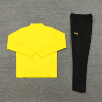 003-160 24-25 Dortmund yellow with black pants half zipper training tracksuit