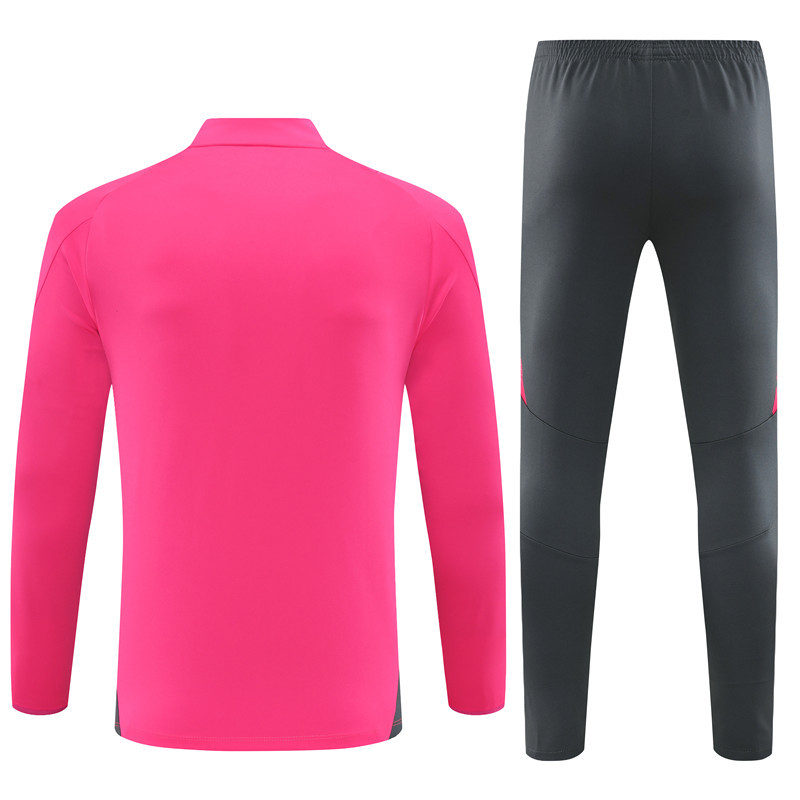 003-164 24-25 Germany pink with gray half zipper training tracksuit