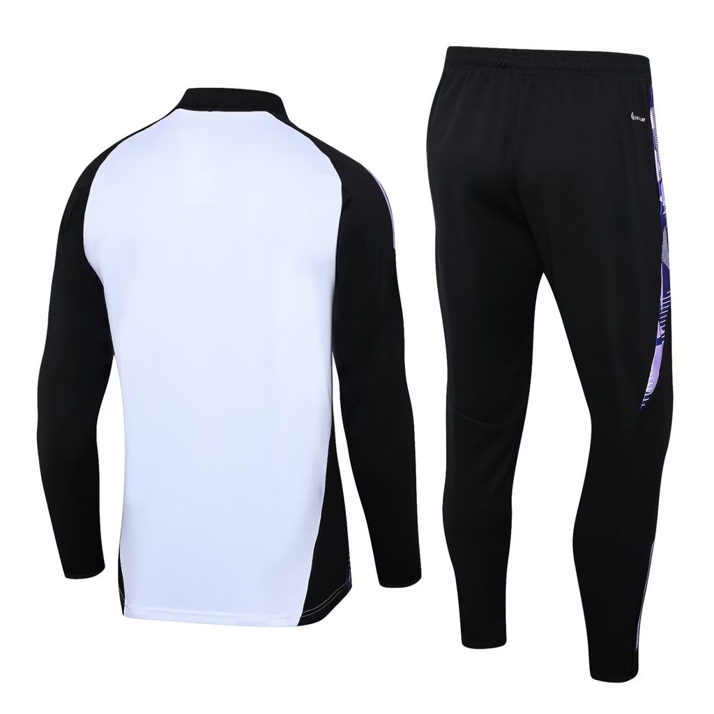 24-25 Germany white with black half zipper training tracksuit