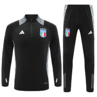 003-167 24-25 Italy black with gray half zipper training tracksuit