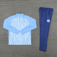 24-25 Man City camo light blue half zipper training tracksuit