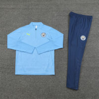 24-25 Man City light blue with embossing half zipper training tracksuit