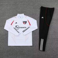 003-18 23-24 Sao Paulo white half zipper sweater tracksuit