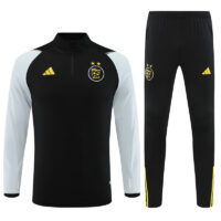 003-18 23-24 Algeria black with white half zipper sweater tracksuit