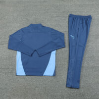 24-25 Man City navy blue with light blue stripe half zipper training tracksuit