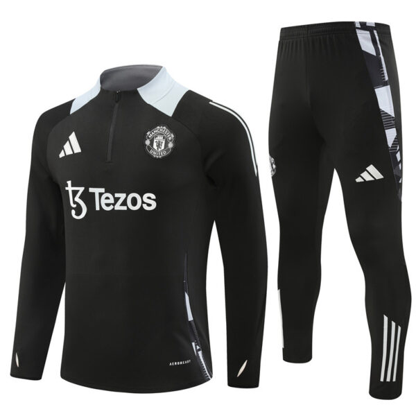 24-25 Manud black with gray half zipper training tracksuit - Image 3