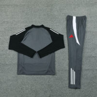 003-185 24-25 Manud dark gray with black arm half zipper training tracksuit