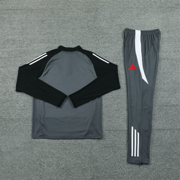 24-25 Manud dark gray with black arm half zipper training tracksuit - Image 3